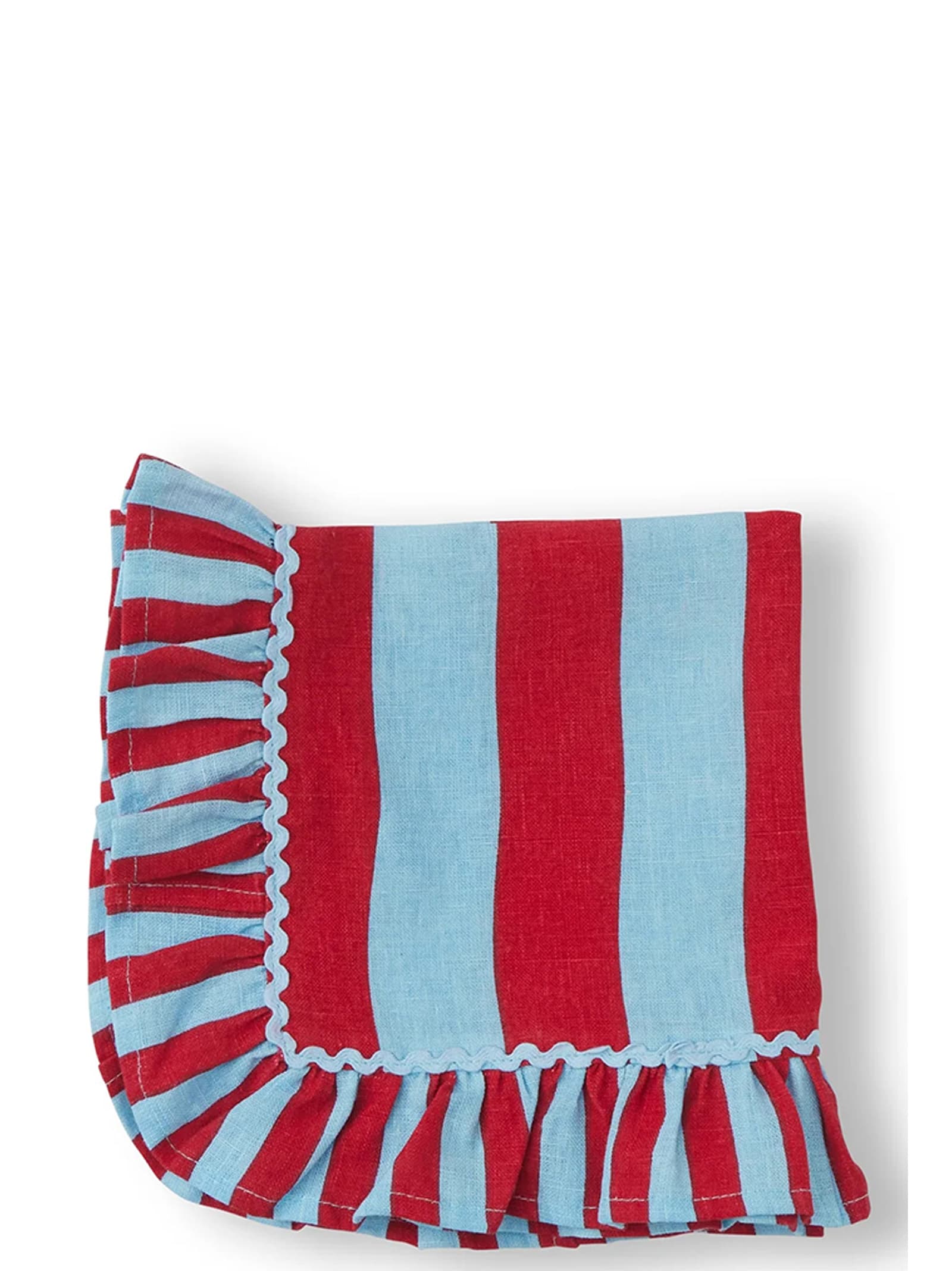 Striped tablecloth ruffle