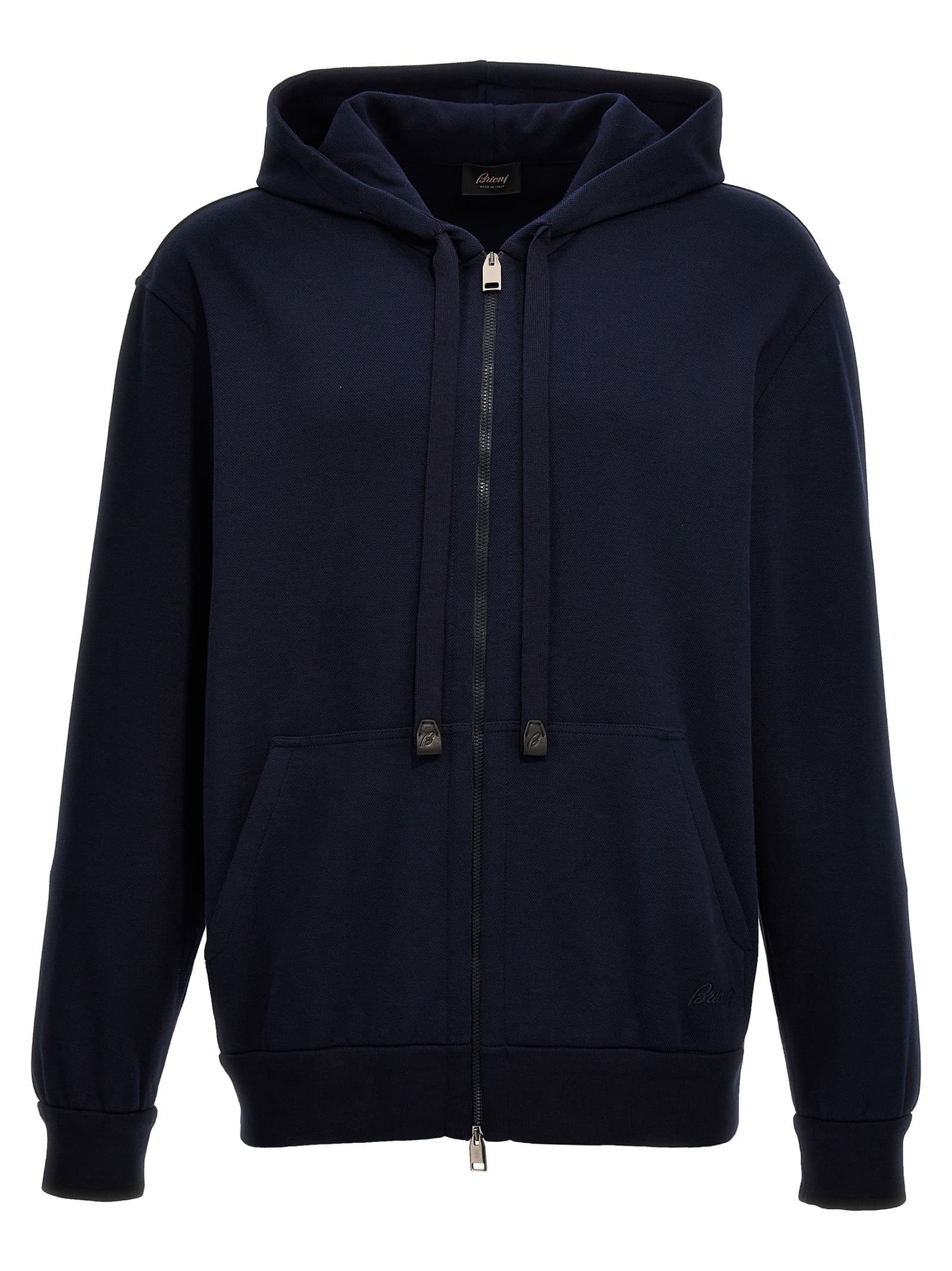 Piquet cotton hoodie