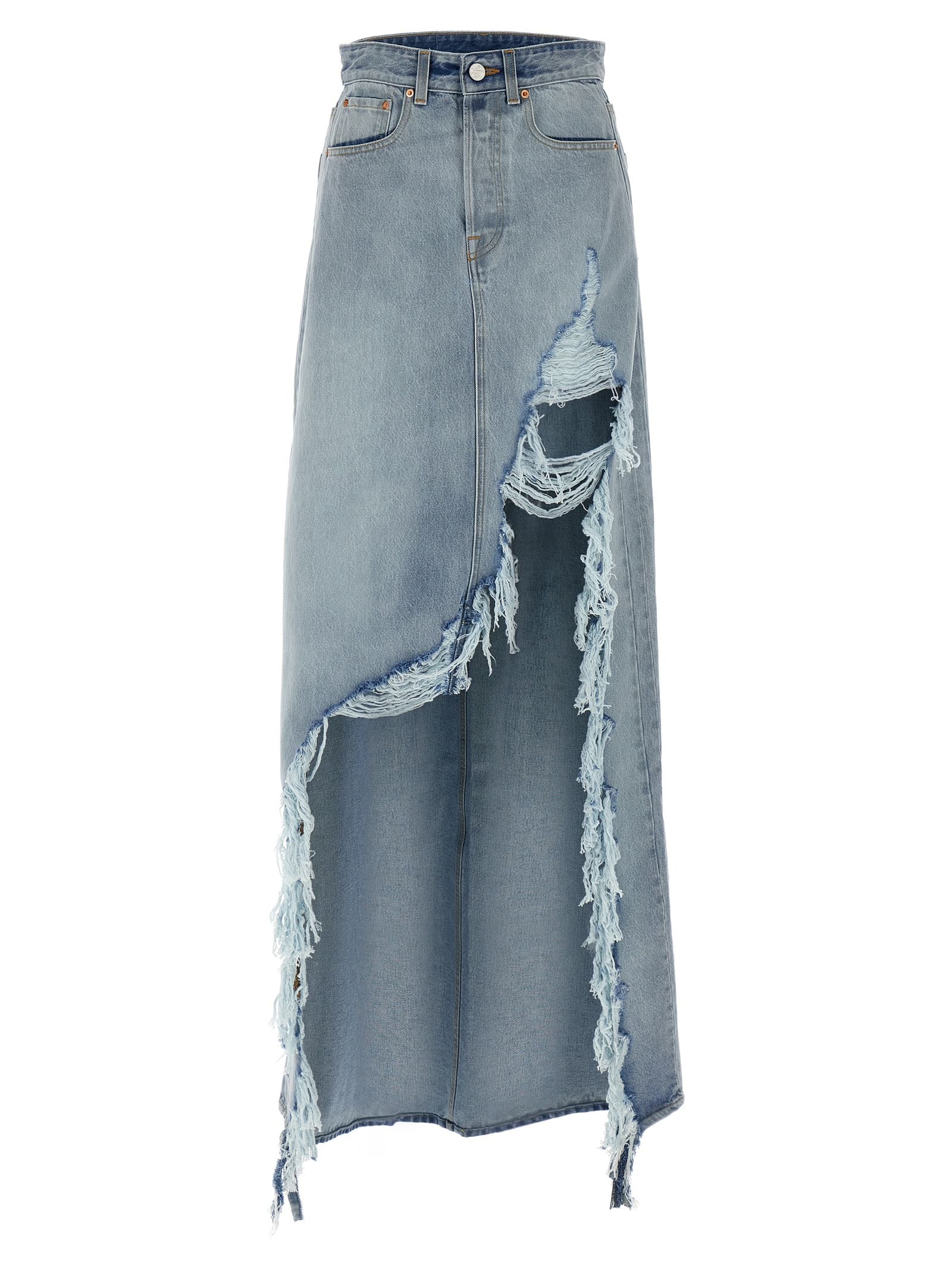 'Destroyed Denim Maxi Skirt' спідниця